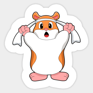 Hamster with Towel Sticker